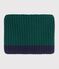 Snood enfant en tricot bicolore doubl&eacute; polaire vert/bleu