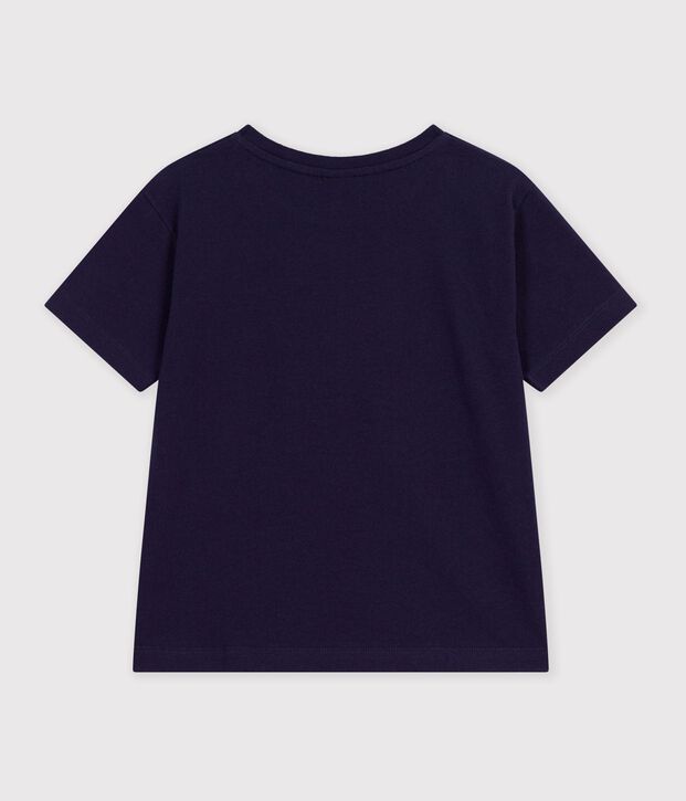Tee-shirt enfant manches courtes imprim&eacute; bleu marine