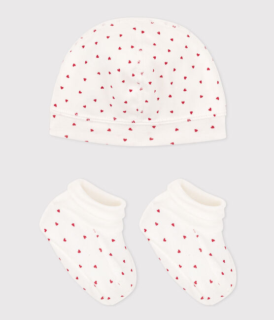 Lot de bonnet et chaussons coeur bébé variante 1