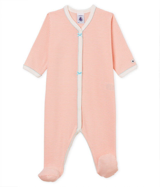 Dors bien bébé fille en côte rose ROSAKO/blanc MARSHMALLOW
