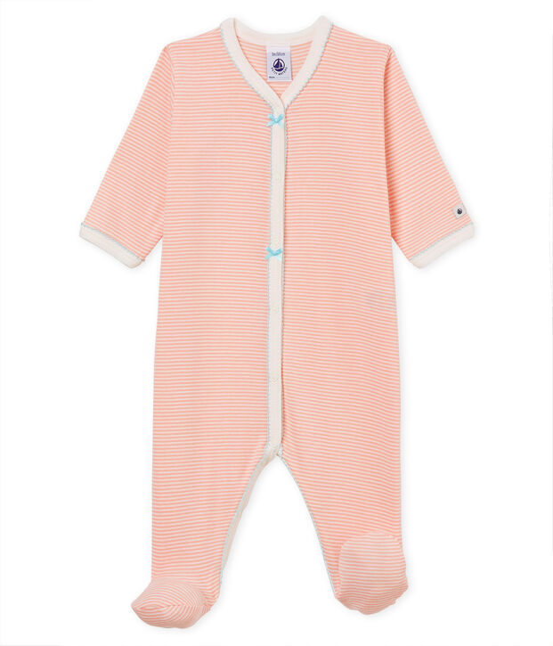 Dors bien b&eacute;b&eacute; fille en c&ocirc;te rose/blanc