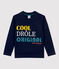 Tee-shirt manches longues en coton enfant garçon bleu SMOKING