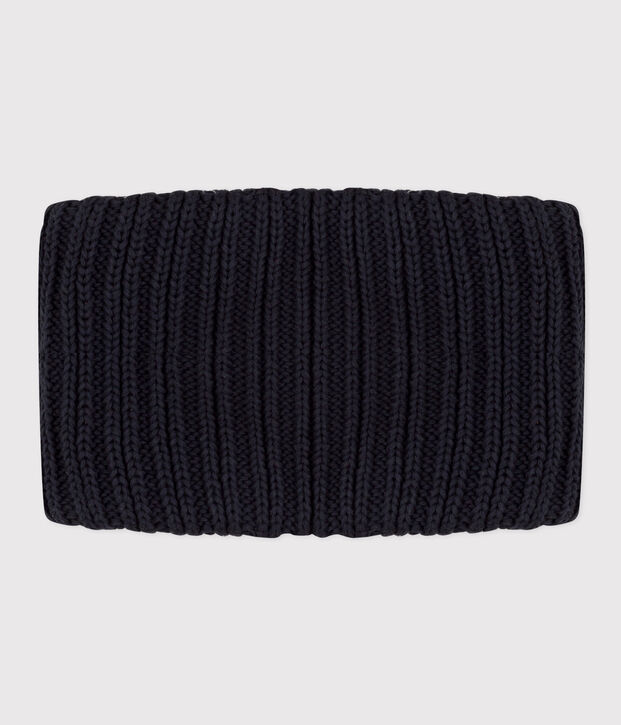 Snood en tricot doubl&eacute; en polaire b&eacute;b&eacute;/enfant gar&ccedil;on-fille bleu marine