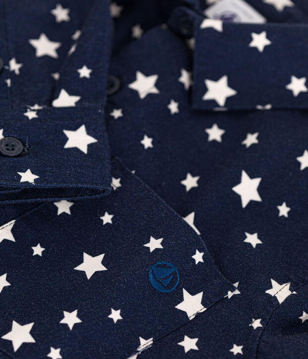 Chemise en flanelle enfant gar&ccedil;on bleu/blanc