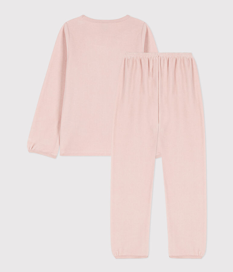Pyjama petite fille en velours rose SALINE