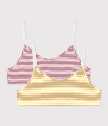 Lot de brassières enfant en coton rayé