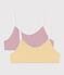 Lot de brassi&egrave;res enfant en coton ray&eacute; multicouleur