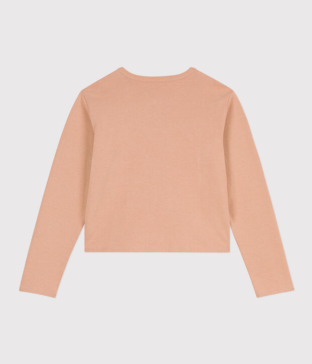 Cardigan &agrave; pressions en coton &eacute;pais Femme beige