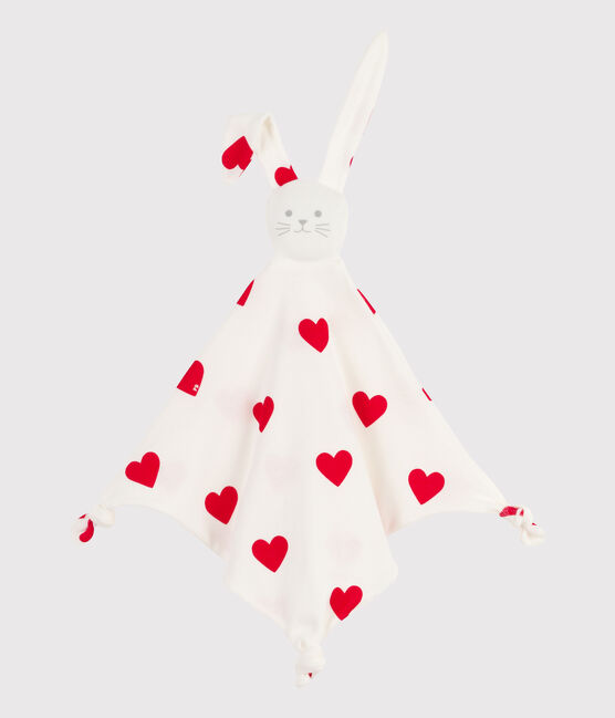 Doudou coeur en coton blanc MARSHMALLOW/rouge TERKUIT