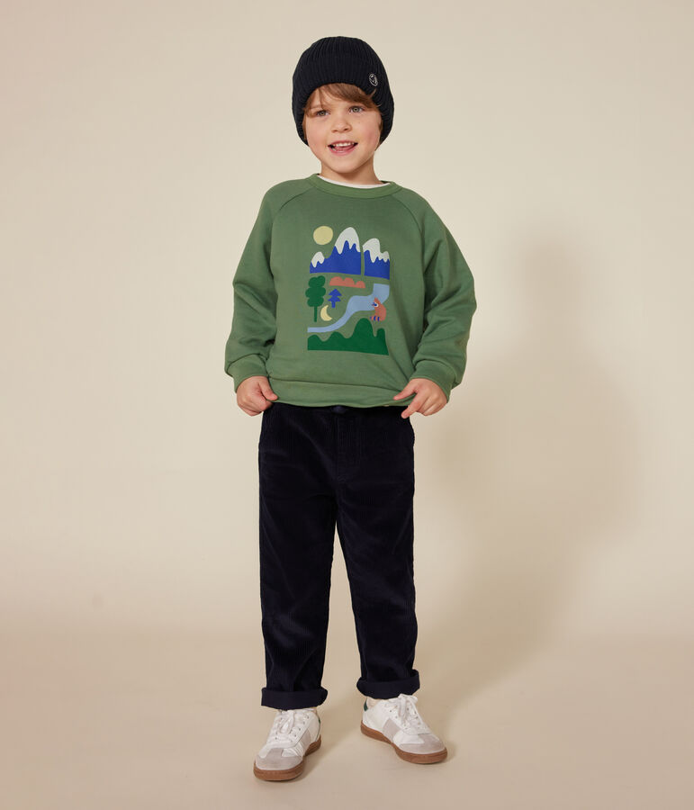 Sweatshirt en molleton enfant gar&ccedil;on vert