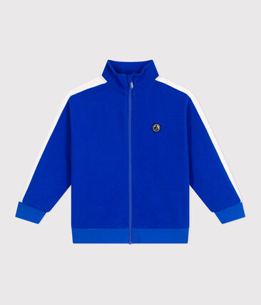 Sweatshirt zippé col montant enfant en coton uni