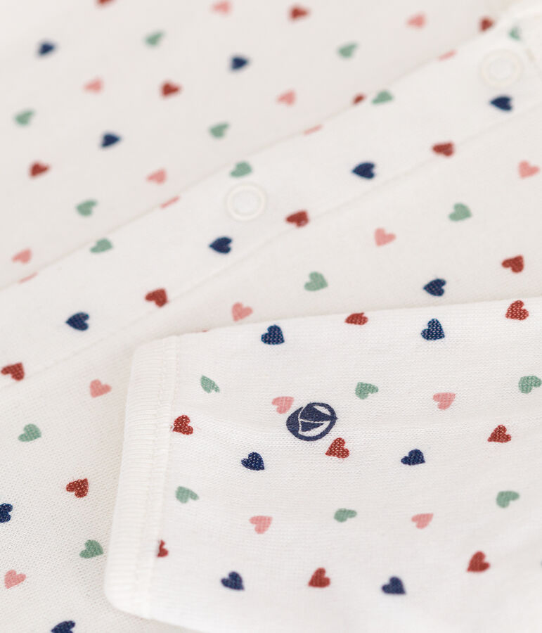 Bodyjama imprim&eacute;s mini c&oelig;urs en tubique b&eacute;b&eacute; blanc MARSHMALLOW/blanc MULTICO