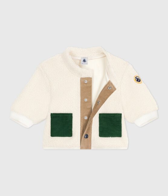 Manteau à capuche bébé ouatiné en sherpa MILK/ MULTICO