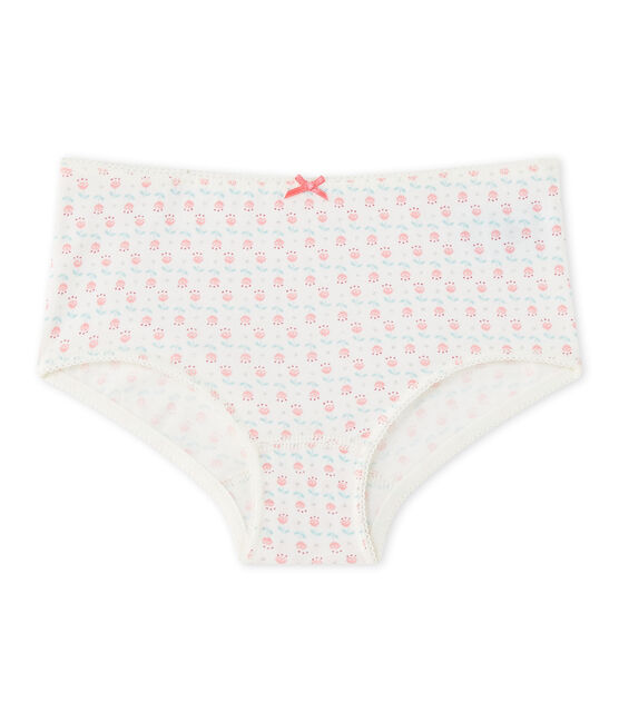 Shorty fille imprimé en jersey stretch blanc LAIT/blanc MULTICO