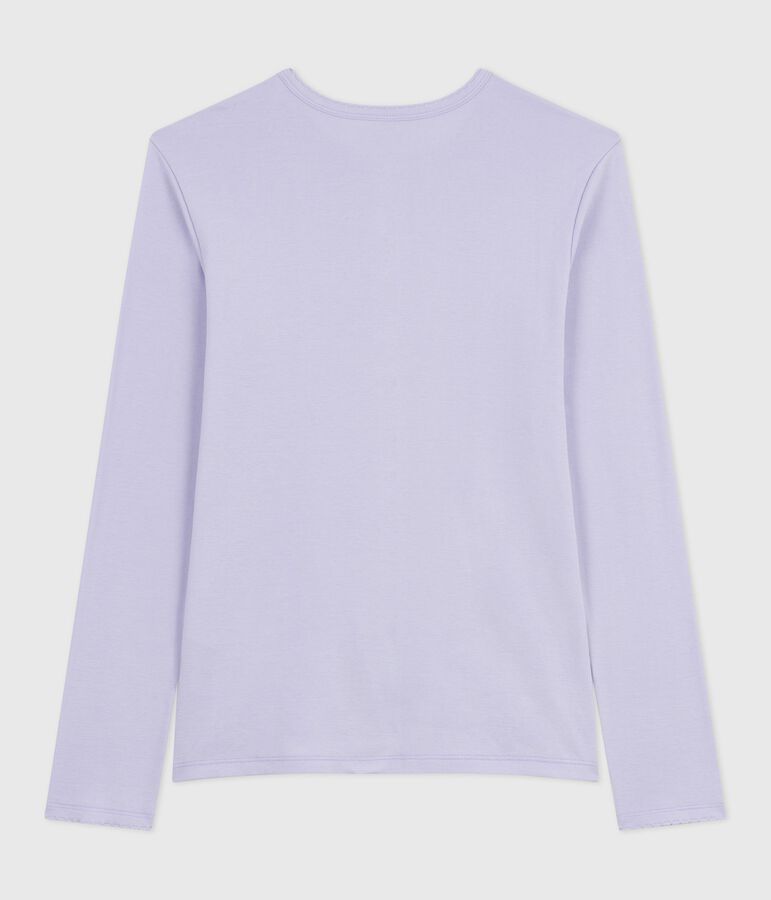 Tee-shirt femme l'iconique cocotte en coton manches longues violet PARME