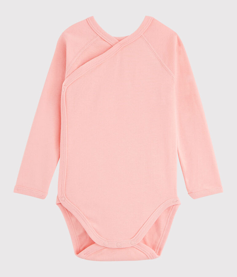 Body crois&eacute; manches longues b&eacute;b&eacute; fille rose