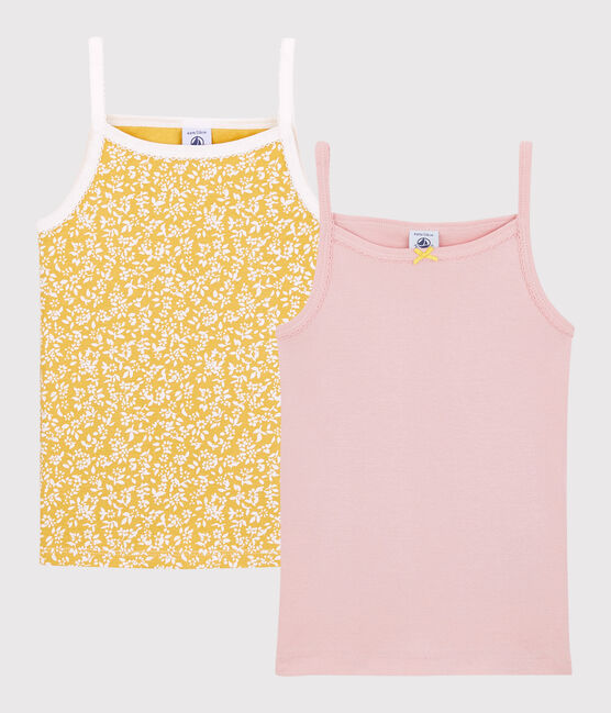 Lot de 2 chemises à bretelles imprimé fleuri petite fille en coton biologique variante 1