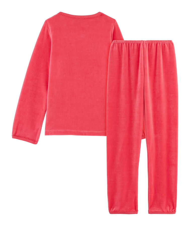 Pyjama petite fille en velours rouge