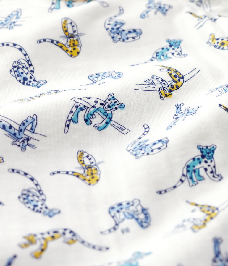 Dors-bien b&eacute;b&eacute; imprim&eacute; panth&egrave;res en coton blanc MARSHMALLOW/blanc MULTICO