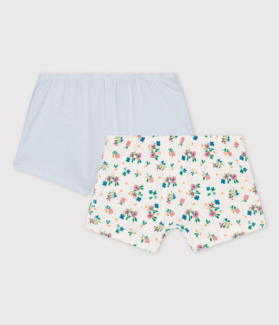 Lot de 2 shorties imprimé fleuri petite fille en coton biologique variante 1