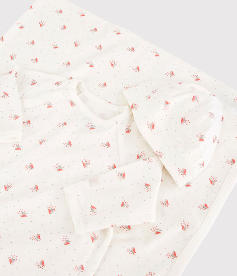 Coffret cadeau naissance petit oiseau b&eacute;b&eacute; en coton biologique variante 1