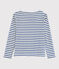 Marinière légère "Cœur" Femme blanc MARSHMALLOW/bleu SURF