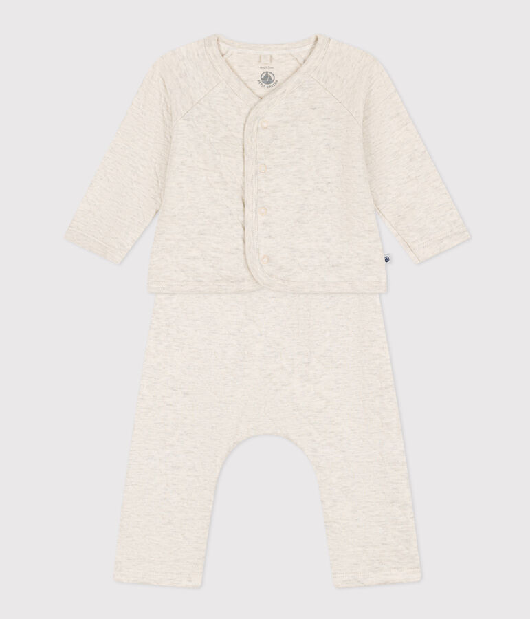 Ensemble en tubique matelass&eacute; b&eacute;b&eacute; beige