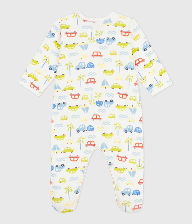Pyjama b&eacute;b&eacute; en coton imprim&eacute; voitures blanc/multicouleur