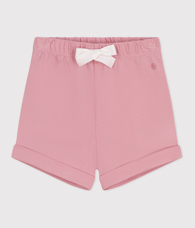 Short b&eacute;b&eacute; en coton uni rose