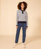Marinière polo en coton Femme blanc MARSHMALLOW/bleu SMOKING