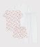 Lot de 2 pyjamas pois bleus et fleurs petite fille en coton variante 1