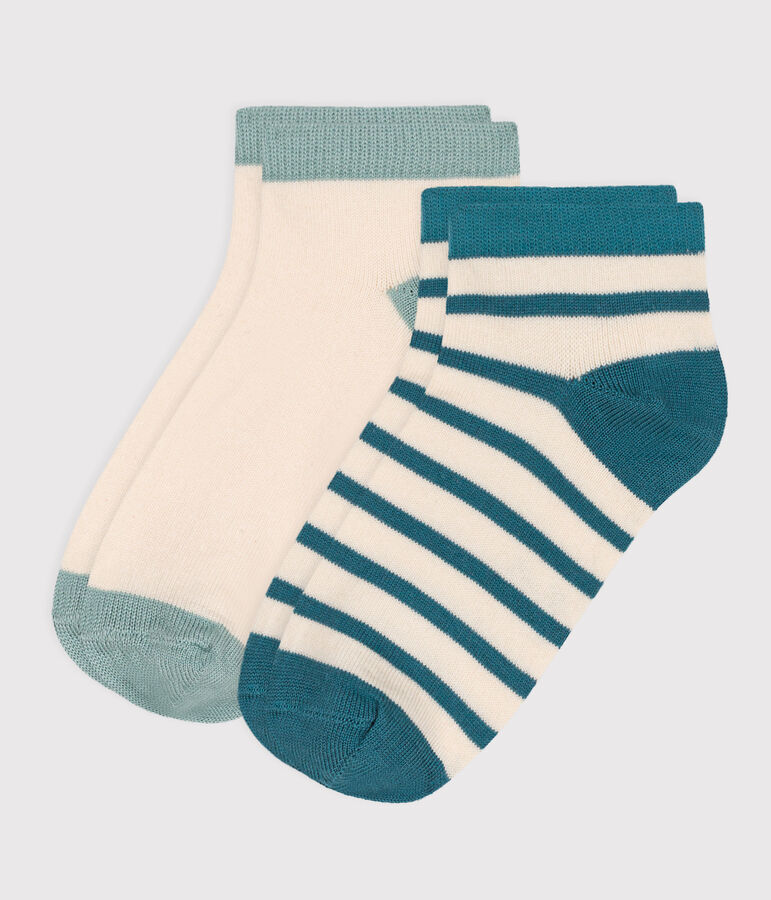 2 paires de chaussettes enfant en coton &agrave; rayures variante 1