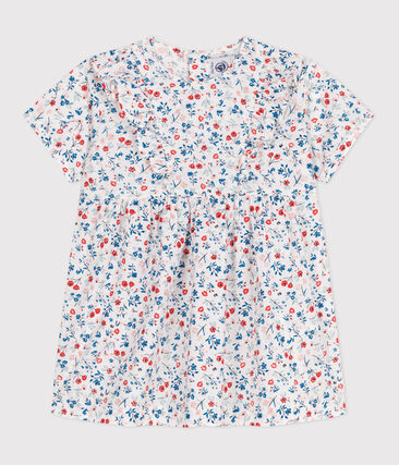 Robe bébé en coton manches courtes, imprimée à fleurs