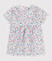 Robe bébé en coton manches courtes, imprimée à fleurs blanc MARSHMALLOW/blanc MULTICO