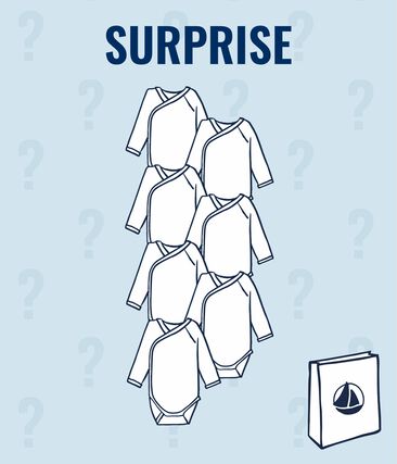 Lot surprise de 7 bodies naissance manches longues bébé (Petit Bateau) - Image 1