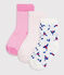 3 paires de chaussettes bébé en coton imprimé fleurs variante 1