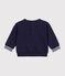 Sweatshirt b&eacute;b&eacute; en coton uni et son badge bleu marine