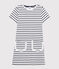 Robe manches courtes enfant fille blanc MARSHMALLOW/bleu SMOKING