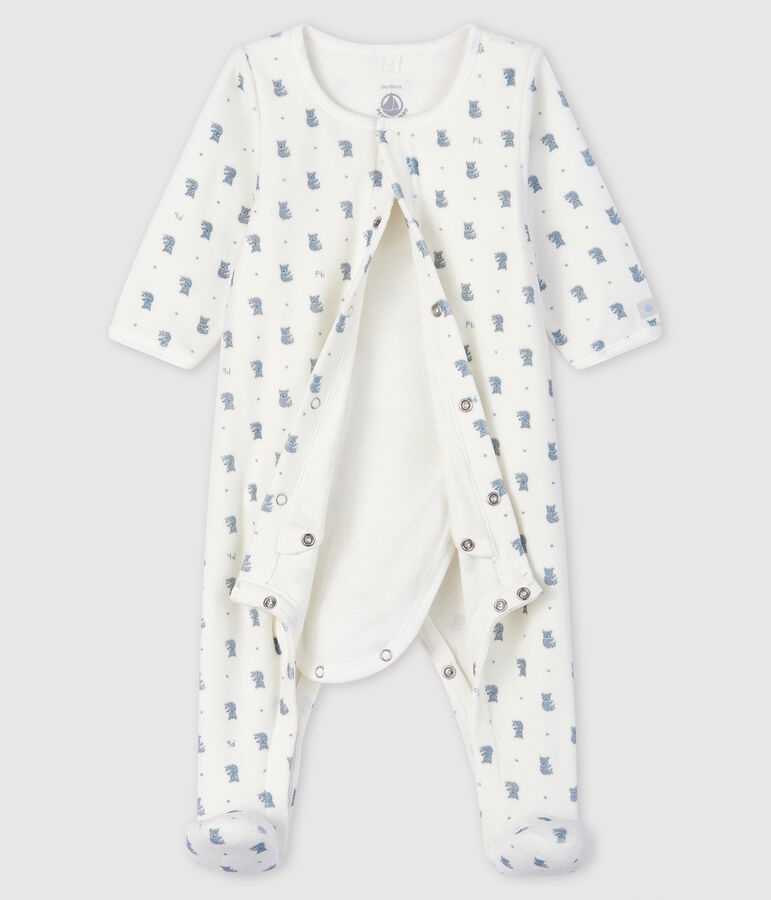 Bodyjama &agrave; imprim&eacute; koalas b&eacute;b&eacute; en velours de coton biologique blanc MARSHMALLOW/blanc MULTICO