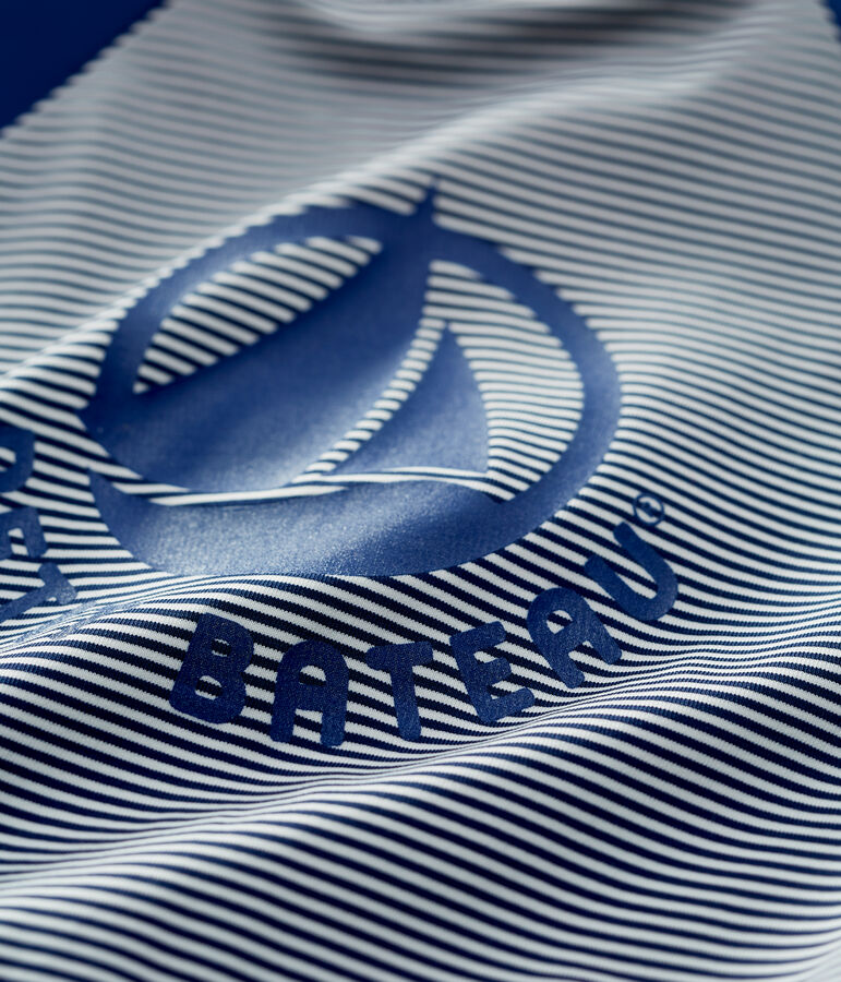 Combinaison anti-UV en mati&egrave;re recyl&eacute;e b&eacute;b&eacute; bleu MEDIEVAL/blanc MARSHMALLOW