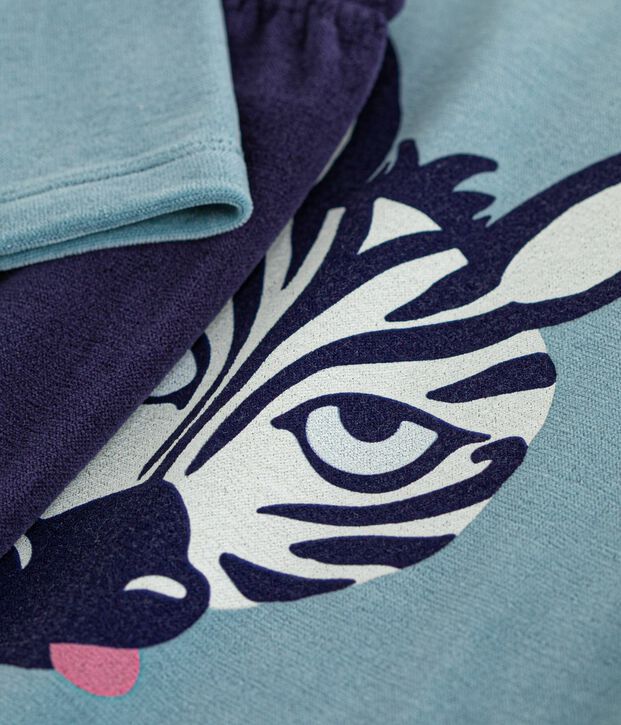 Pyjama enfant en velours bleu/bleu