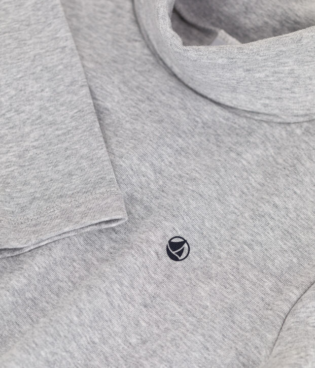 Sous-pull en coton enfant fille / gar&ccedil;on gris chin&eacute;