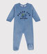 Pyjama bébé en velours ouverture au dos