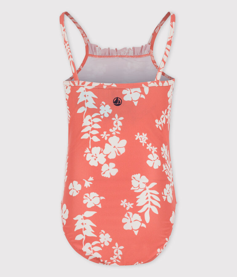 Maillot de bain 1 pi&egrave;ce imprim&eacute; enfant fille rose PAPAYE/ MARSHMALLOW