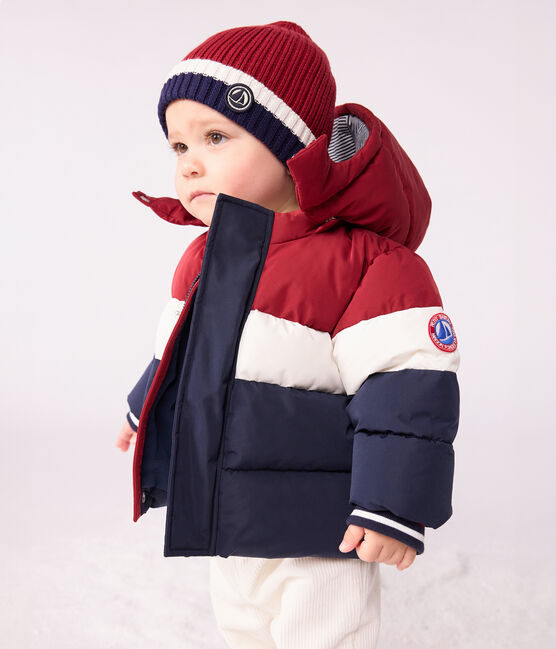 Doudoune fine bébé unie colorblock bleu SMOKING/blanc MULTICO