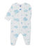 Dors bien bébé fille en velours imprimé blanc LAIT/bleu BLEU/ MULTICO