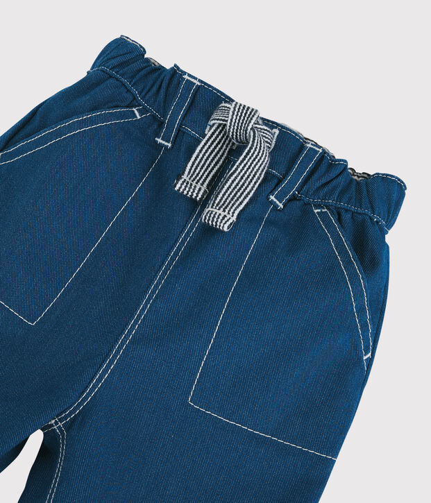 Pantalon en coton b&eacute;b&eacute;. bleu