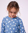 Pyjama enfant en molleton &agrave; c&oelig;urs bleu/blanc