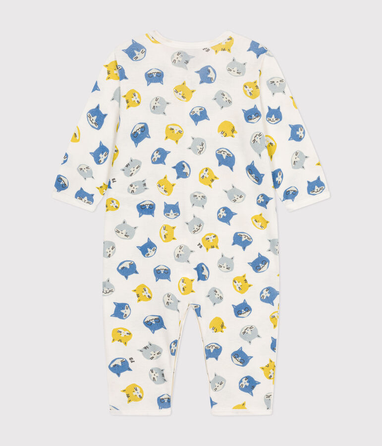 Pyjama sans pied en coton b&eacute;b&eacute; blanc MARSHMALLOW/blanc MULTICO