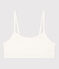 Brassière unie en coton et élasthanne femme blanc MARSHMALLOW